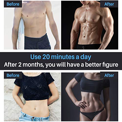 OSITO Estimulador Muscular Abdominales, EMS Estimulador Muscular, Entrenador Muscular con 10 PCS Reemplazo Gel Pad para Abdomen/Cintura/Pierna/Brazo, 11 Modos y 25 Niveles de Intensidad