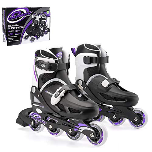 Osprey Patines en línea Infantiles. Rollerblades Ajustables, Resistentes, Alta protección niños, niñas y jóvenes, Principiantes o avanzados. Varias Tallas. Negro/Blanco/Lila Osprey Patines en línea Infantiles. Rollerblades Ajustables, Resistentes, Alta protección niños, niñas y jóvenes, Principiantes o avanzados. Varias Tallas. Negro/Blanco/Lila