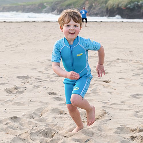 Osprey Toddlers 3 mm Shorty Summer Traje de Neopreno con SPF 50 niñas, Infantil, Tiburones-Azul, Edad 1