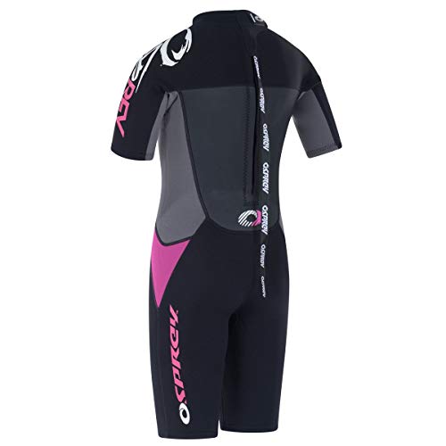 Osprey Traje de baño de Neopreno para Mujer, Corto, 3/2 mm, niña, Shorty Origin, Negro/Rosa Osprey Traje de baño de Neopreno para Mujer, Corto, 3/2 mm, niña, Shorty Origin, Negro/Rosa