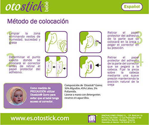 Otostick Bebé | Correctores estéticos para orejas separadas | Contiene 8 correctores + 1 gorro | A partir de 3 meses. Otostick Bebé | Correctores estéticos para orejas separadas | Contiene 8 correctores + 1 gorro | A partir de 3 meses.