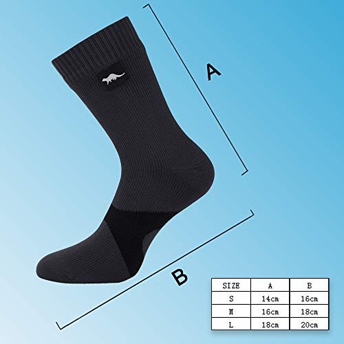 OTTER Calcetines Transpirables e Impermeables Hombre y Mujer. Ideales para Actividades al Aire Libre como Golf, Ciclismo, Senderismo o Excursionismo. (Gris & Negro, Mediana (40-43))