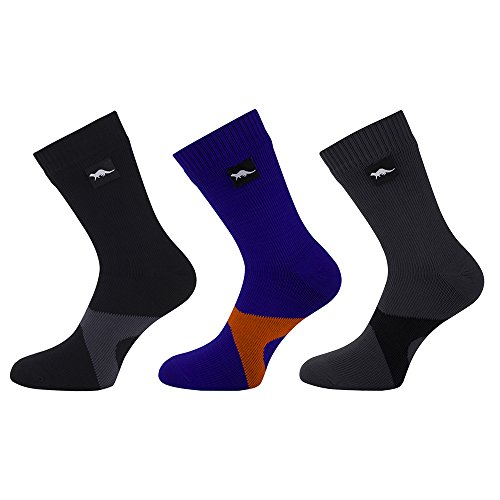 OTTER Calcetines Transpirables e Impermeables Hombre y Mujer. Ideales para Actividades al Aire Libre como Golf, Ciclismo, Senderismo o Excursionismo. (Gris & Negro, Mediana (40-43))