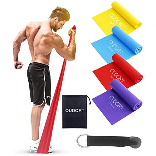 Oudort Bandas Elásticas Musculacion, Set de 4 1.8M Bandas de Resistencia Fitness sin Látex con Anclaje Puerta para Hombre, Mujer, Ejercicios de Musculares, Glúteos, Piernas, Fémur y Yoga en Casa y Gym Oudort Bandas Elásticas Musculacion, Set de 4 1.8M Bandas de Resistencia Fitness sin Látex con Anclaje Puerta para Hombre, Mujer, Ejercicios de Musculares, Glúteos, Piernas, Fémur y Yoga en Casa y Gym