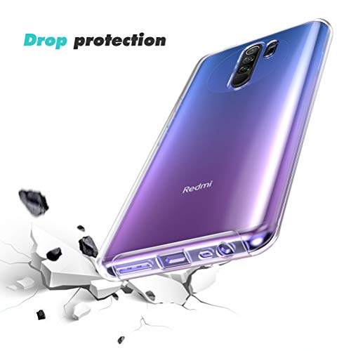 Oududianzi Funda para Xiaomi Redmi 9, 360 Grados Protección Diseñada, Transparente Ultrafino Silicona TPU Frente y PC Back Carcasa Belleza Original Funda de Doble Protección - Transparente