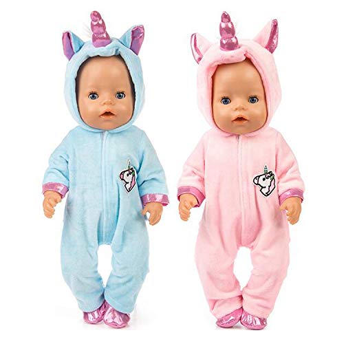 Ouinne Uinicornio Ropa Trajes Vestidos para Muñecas de Bebé en Tamaño 17-18" (Rosado) Ouinne Uinicornio Ropa Trajes Vestidos para Muñecas de Bebé en Tamaño 17-18" (Rosado)