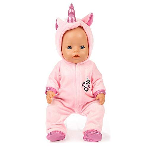 Ouinne Uinicornio Ropa Trajes Vestidos para Muñecas de Bebé en Tamaño 17-18" (Rosado) Ouinne Uinicornio Ropa Trajes Vestidos para Muñecas de Bebé en Tamaño 17-18" (Rosado)