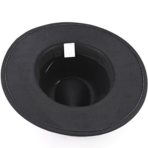 OULII Sombrero clásico de Lana estructurada Unisex Fedora Sombrero Solar Sombrero de Vaquero para Hombres Mujeres (Negro) OULII Sombrero clásico de Lana estructurada Unisex Fedora Sombrero Solar Sombrero de Vaquero para Hombres Mujeres (Negro)