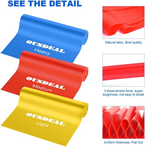 OUNDEAL Bandas Elasticas Musculacion, Bandas Elasticas Fitness, Cintas Elasticas Musculacion de Tela 3 Niveles, Gomas Elasticas Fitness OUNDEAL Bandas Elasticas Musculacion, Bandas Elasticas Fitness, Cintas Elasticas Musculacion de Tela 3 Niveles, Gomas Elasticas Fitness