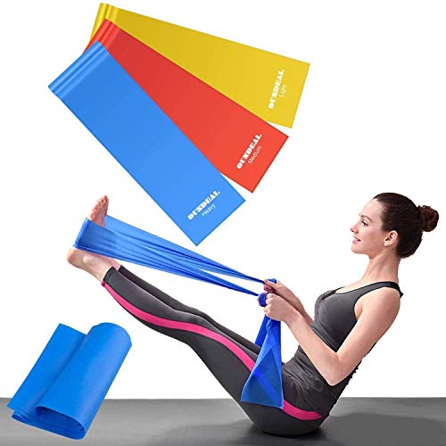 OUNDEAL Bandas Elasticas Musculacion, Bandas Elasticas Fitness, Cintas Elasticas Musculacion de Tela 3 Niveles, Gomas Elasticas Fitness