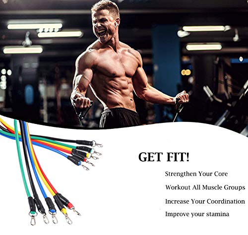 OUNDEAL Gomas Elasticas Musculacion, Gomas Elasticas Fitness con 5 Tubos de Látex, Bandas Elasticas Fitness, Bandas Elasticas Musculacion para Entrenamiento, Fitness, Culturismo OUNDEAL Gomas Elasticas Musculacion, Gomas Elasticas Fitness con 5 Tubos de Látex, Bandas Elasticas Fitness, Bandas Elasticas Musculacion para Entrenamiento, Fitness, Culturismo