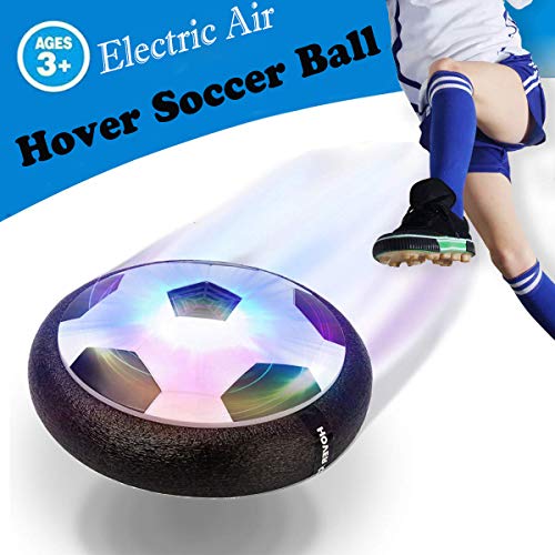 OUNDEAL Juguete Balón Fútbol Flotant, Pelota Futbol Recargable, Air Power Soccer con Coloridas Luces LED, Juguetes Aire Fútbol para Niños Niñas