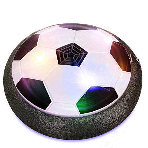 OUNDEAL Juguete Balón Fútbol Flotant, Pelota Futbol Recargable, Air Power Soccer con Coloridas Luces LED, Juguetes Aire Fútbol para Niños Niñas