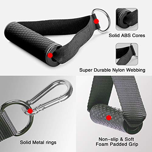 OurTop Mango de Resistencia para Ejercicios, 2 Piezas Asas de Resistencia Espuma Asas de Repuesto para Correa de Ejercicios Nylon Cuerda Tríceps Manija, 2 Piezas Mosquetón OurTop Mango de Resistencia para Ejercicios, 2 Piezas Asas de Resistencia Espuma Asas de Repuesto para Correa de Ejercicios Nylon Cuerda Tríceps Manija, 2 Piezas Mosquetón
