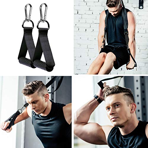 OurTop Mango de Resistencia para Ejercicios, 2 Piezas Asas de Resistencia Espuma Asas de Repuesto para Correa de Ejercicios Nylon Cuerda Tríceps Manija, 2 Piezas Mosquetón OurTop Mango de Resistencia para Ejercicios, 2 Piezas Asas de Resistencia Espuma Asas de Repuesto para Correa de Ejercicios Nylon Cuerda Tríceps Manija, 2 Piezas Mosquetón