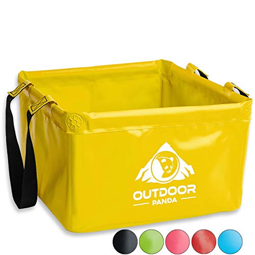 Outdoor Panda Bol Plegable para Exteriores con Capacidad de 15 litros - Recipiente Plegable para Lavar y Camping, Hecho de Tela de Lona Duradera