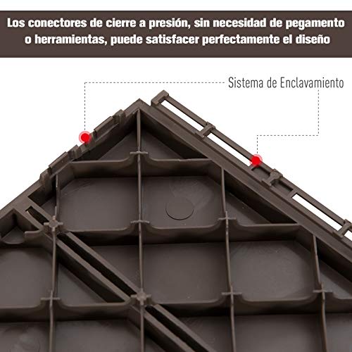 Outsunny Baldosas Cuadradas para Suelos Antideslizantes Exteriores Interiores Paquete de 9 Piezas 0.81 m² 30x30 cm Marrón Outsunny Baldosas Cuadradas para Suelos Antideslizantes Exteriores Interiores Paquete de 9 Piezas 0.81 m² 30x30 cm Marrón