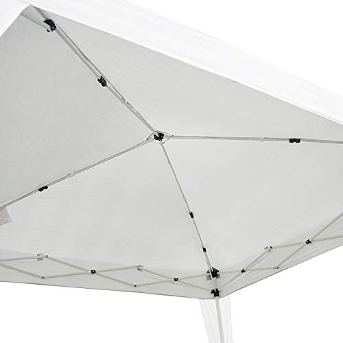 Outsunny Carpa Plegable 3x3m Cenador de Jardín Diseño Pop Up de Acero y Cubierta de Tela Oxford Blanco