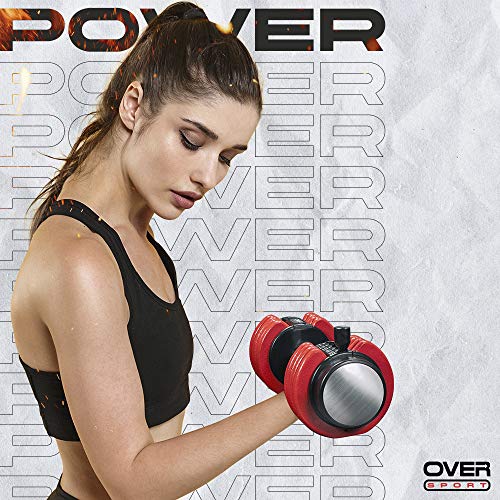 OVER SPORT Mancuernas Ajustables para Gimnasio o Hacer Deporte en Casa - Pesas con Discos Regulables para musculación en 2 tamaños - De 1,1 a 5,5 Kg y de 2,2 a 11 Kg para Hombre y Mujer (Individual) OVER SPORT Mancuernas Ajustables para Gimnasio o Hacer Deporte en Casa - Pesas con Discos Regulables para musculación en 2 tamaños - De 1,1 a 5,5 Kg y de 2,2 a 11 Kg para Hombre y Mujer (Individual)