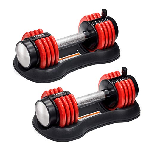 OVER SPORT Mancuernas Ajustables para Gimnasio o Hacer Deporte en Casa - Pesas con Discos Regulables para musculación en 2 tamaños - De 1,1 a 5,5 Kg y de 2,2 a 11 Kg para Hombre y Mujer (Individual) OVER SPORT Mancuernas Ajustables para Gimnasio o Hacer Deporte en Casa - Pesas con Discos Regulables para musculación en 2 tamaños - De 1,1 a 5,5 Kg y de 2,2 a 11 Kg para Hombre y Mujer (Individual)
