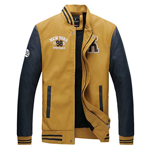 Overdose Chaqueta Bomber Hombre Chaqueta Juvenil Hombre Abrigo De Cuero De Otoño Invierno para Hombre Cuello Informal De Moda Chaqueta Universitaria Hombre Zip Up Abrigo Estampado Hombre