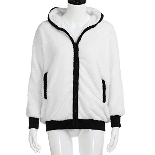 Overdose Lindo Oso Oreja Panda Invierno CáLido con Capucha Capa Mejor Venta Nuevo Regalo Mujeres con Capucha Chaqueta Ropa Exterior Tops Blusa (Medium, Blanco)