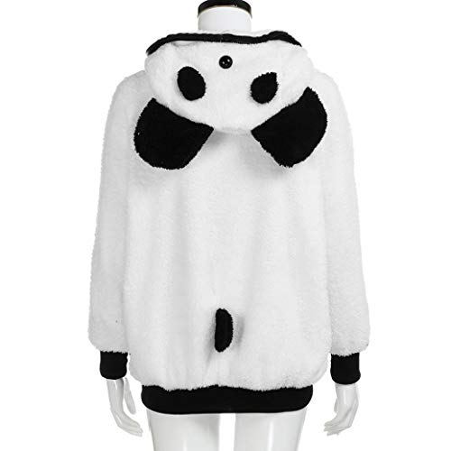 Overdose Lindo Oso Oreja Panda Invierno CáLido con Capucha Capa Mejor Venta Nuevo Regalo Mujeres con Capucha Chaqueta Ropa Exterior Tops Blusa (Medium, Blanco)