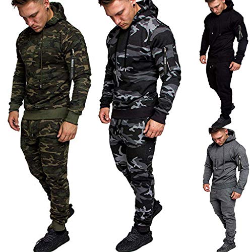 Overdose OtoñO Invierno De Manga Larga Camuflaje Gris Sudadera De Los Hombres Mejor Venta Pantalones Conjuntos De Deportes Traje Fresco CháNdal