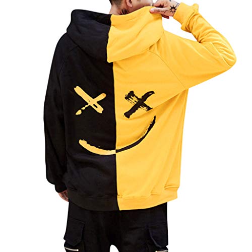 Overdose Sudadera Hombres Patchwork Slim Fit Hoodie OtoñO Moda Outwear Nueva Blusa Adolescente Top 2018 Sudadera (Medium, A-Amarillo) Overdose Sudadera Hombres Patchwork Slim Fit Hoodie OtoñO Moda Outwear Nueva Blusa Adolescente Top 2018 Sudadera (Medium, A-Amarillo)