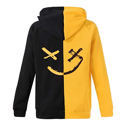 Overdose Sudadera Hombres Patchwork Slim Fit Hoodie OtoñO Moda Outwear Nueva Blusa Adolescente Top 2018 Sudadera (Medium, A-Amarillo)