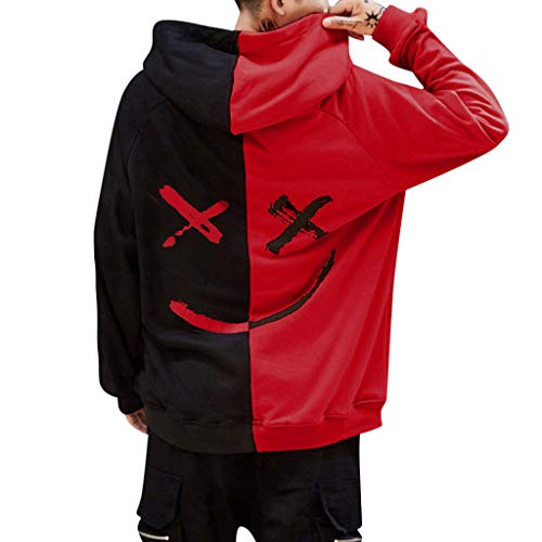 Overdose Sudadera Hombres Patchwork Slim Fit Hoodie OtoñO Moda Outwear Nueva Blusa Adolescente Top 2018 Sudadera (Medium, Rojo) Overdose Sudadera Hombres Patchwork Slim Fit Hoodie OtoñO Moda Outwear Nueva Blusa Adolescente Top 2018 Sudadera (Medium, Rojo)