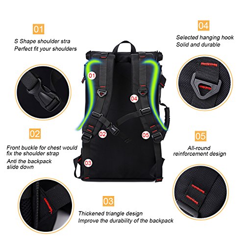 Overmont 40L Mochila Multifuncional Macutos de Viaje Bolsa Portátil Oxford para Excursión Camping Senderismo Acampada y Otras Actividades al Aire Libre Negro Overmont 40L Mochila Multifuncional Macutos de Viaje Bolsa Portátil Oxford para Excursión Camping Senderismo Acampada y Otras Actividades al Aire Libre Negro