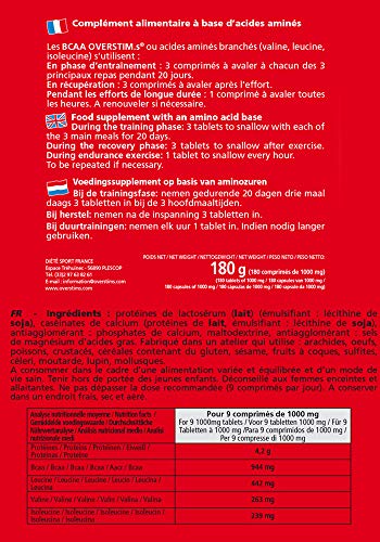 OVERSTIM.s - Bcaa (180 Pastillas) - Ideal Para Deportes De Resistencia - Fuente De Proteínas - Mantenimiento Y Desarrollo De Las Masa Muscular 180 g OVERSTIM.s - Bcaa (180 Pastillas) - Ideal Para Deportes De Resistencia - Fuente De Proteínas - Mantenimiento Y Desarrollo De Las Masa Muscular 180 g