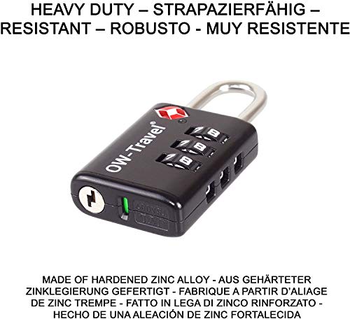 OW-Travel Candado maleta TSA: INDICATOR DE ALERTA ABIERTA. Candado numerico 3 Digitos. Candado Combinacion Taquilla. Candados para mochilas. Candado Taquilla Gimnasio. Candado seguridad Negro 1 OW-Travel Candado maleta TSA: INDICATOR DE ALERTA ABIERTA. Candado numerico 3 Digitos. Candado Combinacion Taquilla. Candados para mochilas. Candado Taquilla Gimnasio. Candado seguridad Negro 1