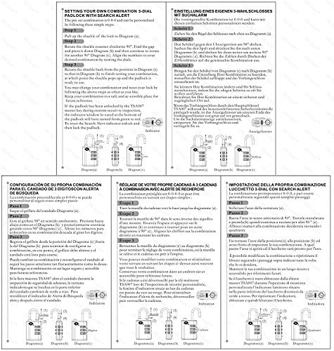 OW-Travel Candado maleta TSA: INDICATOR DE ALERTA ABIERTA. Candado numerico 3 Digitos. Candado Combinacion Taquilla. Candados para mochilas. Candado Taquilla Gimnasio. Candado seguridad Negro 1