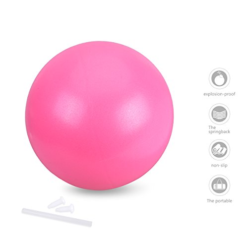OZUAR Mini Exercise Ball Pilates Ball for Stability Balance Fitness Gym Workout Barre Yoga Core Strength Training Physical Therapy Physical Relaxing Massage with Straw 25cm Pink OZUAR Mini Exercise Ball Pilates Ball for Stability Balance Fitness Gym Workout Barre Yoga Core Strength Training Physical Therapy Physical Relaxing Massage with Straw 25cm Pink