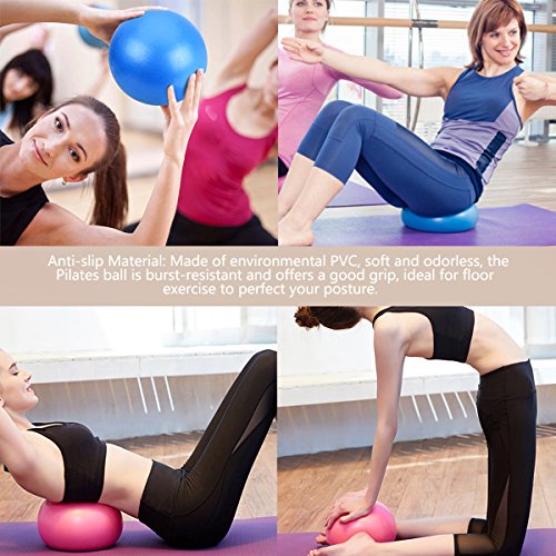 OZUAR Mini Exercise Ball Pilates Ball for Stability Balance Fitness Gym Workout Barre Yoga Core Strength Training Physical Therapy Physical Relaxing Massage with Straw 25cm Pink OZUAR Mini Exercise Ball Pilates Ball for Stability Balance Fitness Gym Workout Barre Yoga Core Strength Training Physical Therapy Physical Relaxing Massage with Straw 25cm Pink