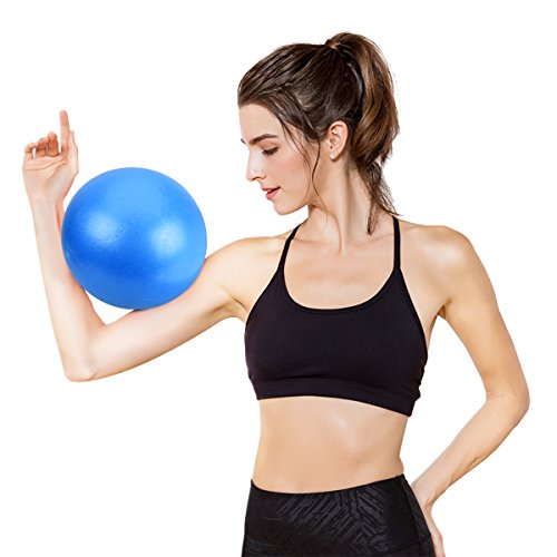 OZUAR Mini Pelota de Ejercicio de 25cm, Profesional Bola de Entrenamiento Antiexplosión y Antideslizante para Gimnasio, Yoga, Masaje y Pilates en Casa Azul