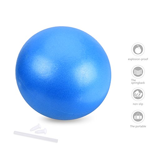 OZUAR Mini Pelota de Ejercicio de 25cm, Profesional Bola de Entrenamiento Antiexplosión y Antideslizante para Gimnasio, Yoga, Masaje y Pilates en Casa Azul