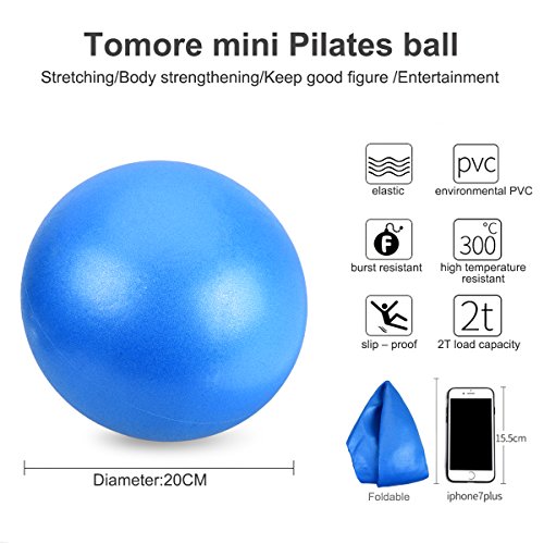 OZUAR Mini Pelota de Ejercicio de 25cm, Profesional Bola de Entrenamiento Antiexplosión y Antideslizante para Gimnasio, Yoga, Masaje y Pilates en Casa Azul