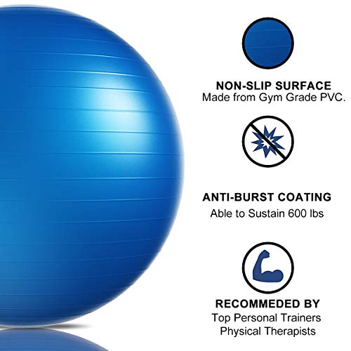 OZUAR Pelota de gimnasia (55 cm), color azul OZUAR Pelota de gimnasia (55 cm), color azul