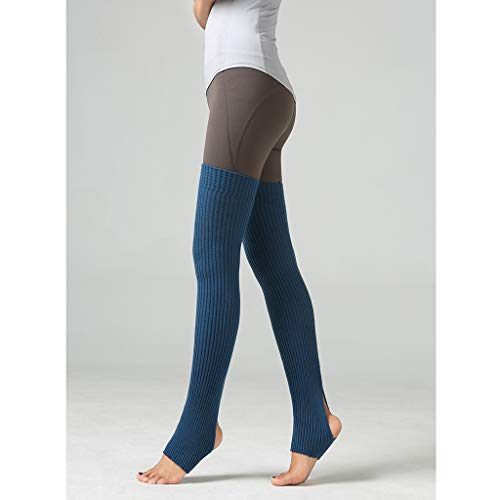 P Prettyia 1 Par de Calentadores de Pierna de Invierno Mujer sobre Rodilla para Ballet Yoga Ropa Latina Vestimenta Diaria - Azul, 75cm