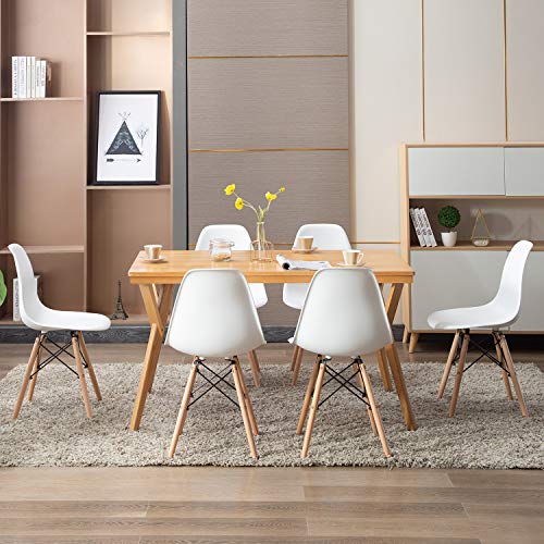 Pack 4/6 sillas, sillas de Comedor Silla de Oficina Silla de salón, Silla diseño nórdico Estilo (White(Blanco-6)) Pack 4/6 sillas, sillas de Comedor Silla de Oficina Silla de salón, Silla diseño nórdico Estilo (White(Blanco-6))