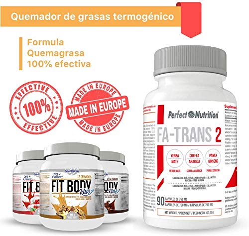 Pack adelgazamiento : Batido sustitutivo de comida + quema grasas termogenico dieta hombre y mujer (Fresa - Nata, 480gr)