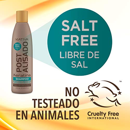 Pack ahorro Kativa Kit Alisado Brasileño con Champú Post Alisado - Tratamiento Alisado Profesional en casa - Hasta 12 Semanas de duración - Alisado Keratina Pack ahorro Kativa Kit Alisado Brasileño con Champú Post Alisado - Tratamiento Alisado Profesional en casa - Hasta 12 Semanas de duración - Alisado Keratina