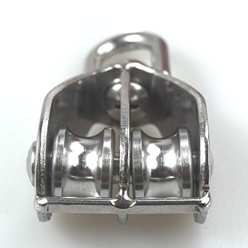 Pack-of-1 M50 Polea doble bloques de la cáscara cuerda de alambre polea de elevación poleas rodamiento de rodillos acero inoxidable 304, carga máxima: 400kg Pack-of-1 M50 Polea doble bloques de la cáscara cuerda de alambre polea de elevación poleas rodamiento de rodillos acero inoxidable 304, carga máxima: 400kg