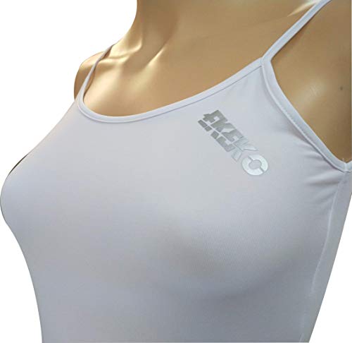 Pack x2ud Camiseta Interior Deportiva Entallada Mujer EKEKO Vinyasa. Camiseta Interior de Tirantes .Lycra. (Blanco, S)