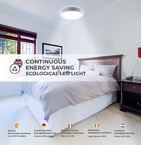 PACK X4, Lamparas de techo, Plafon Led techo, 20W 2000LM diámetro 205 redondo, downlight led techo, Dormitorio, Salon, Pasillos, Baños, Clase eficiencia energetica A++ (6000K-luz blanca fria, Pack x4) PACK X4, Lamparas de techo, Plafon Led techo, 20W 2000LM diámetro 205 redondo, downlight led techo, Dormitorio, Salon, Pasillos, Baños, Clase eficiencia energetica A++ (6000K-luz blanca fria, Pack x4)