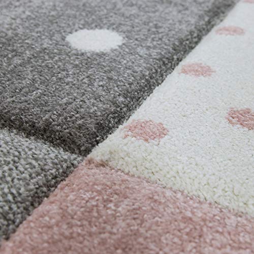 Paco Home Alfombra Infantil A Cuadros Corazones Estrellas Tamaños, tamaño:80x150 cm, Color:Rosa Paco Home Alfombra Infantil A Cuadros Corazones Estrellas Tamaños, tamaño:80x150 cm, Color:Rosa