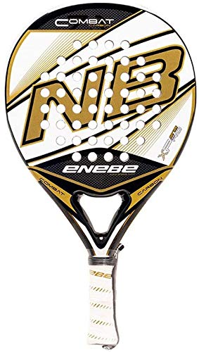 PADEL NUESTRO Pala Enebe Combat Carbon 7.1 + Muñequera + 3 Overgrip Enebe/Mejores Palas y Raquetas Potencia y Control/Raqueta para Hombre y Mujer, intermedio y avanzado